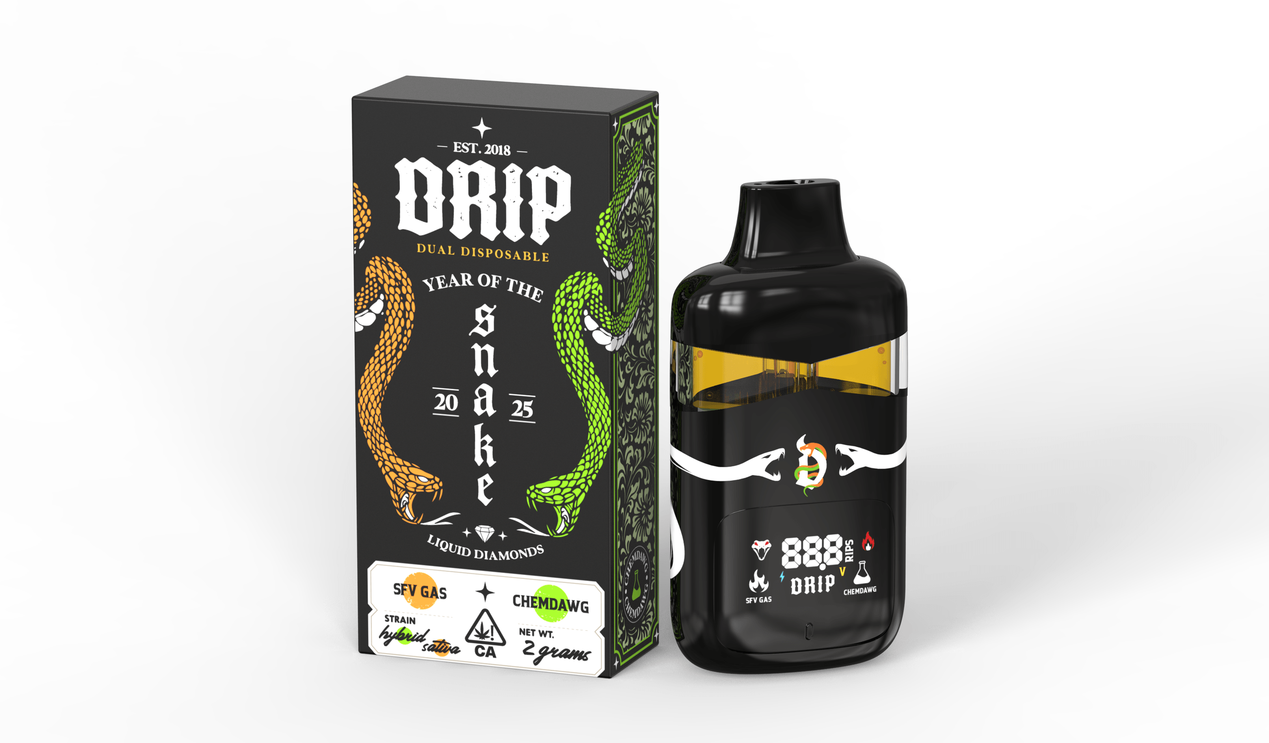 Double drip disposable vape